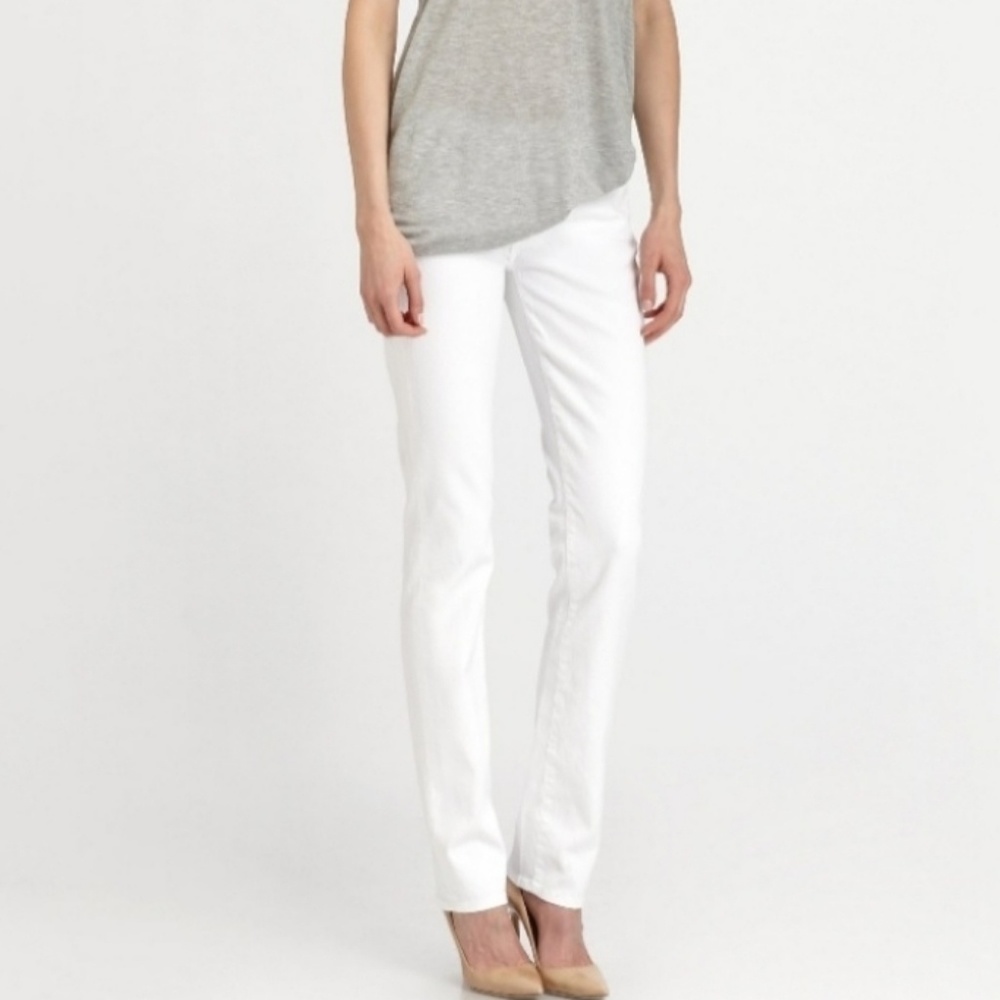 7 for All Mankind White Straight Leg Jeans A135